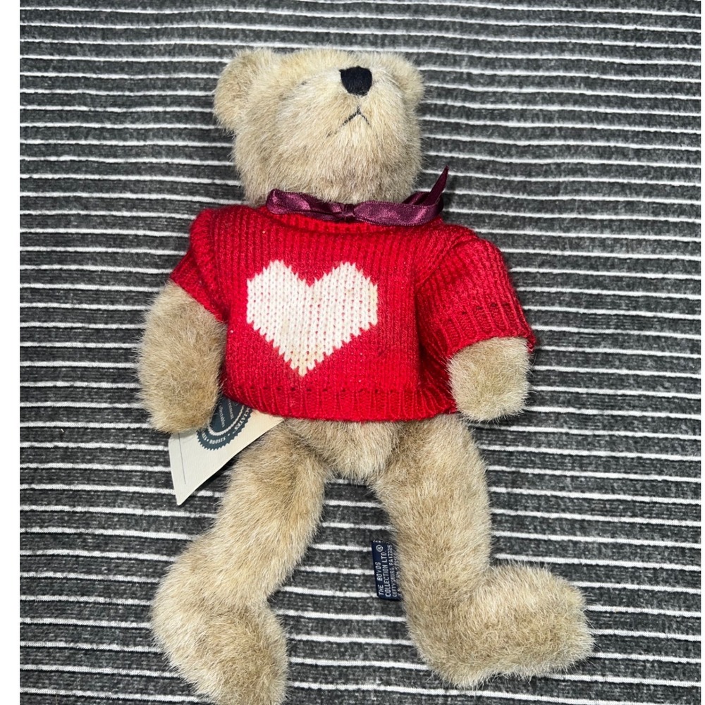 Boyds Bears Plush Teddy Bear Lot Heart Sweater Plaid Overalls Vintage 1993